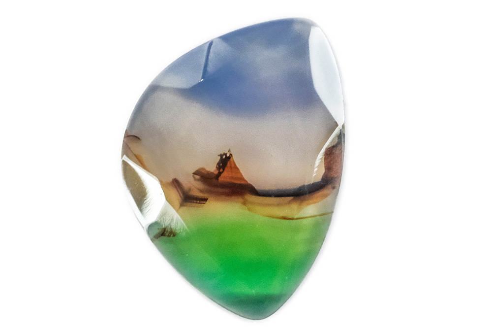 Agate paysage facettée 18x26mm