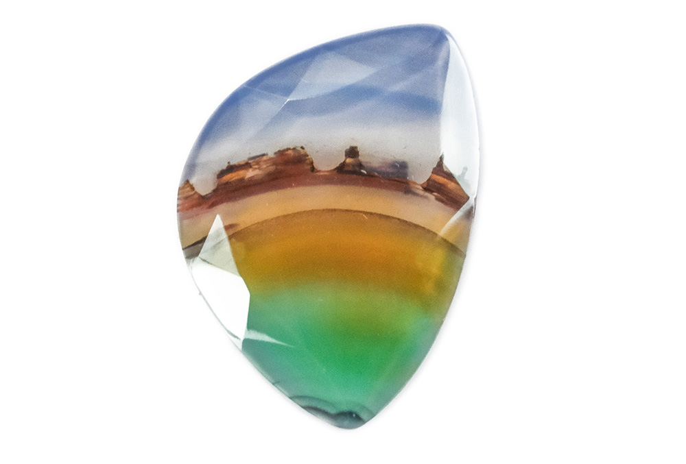 Agate paysage facettée 18x26mm