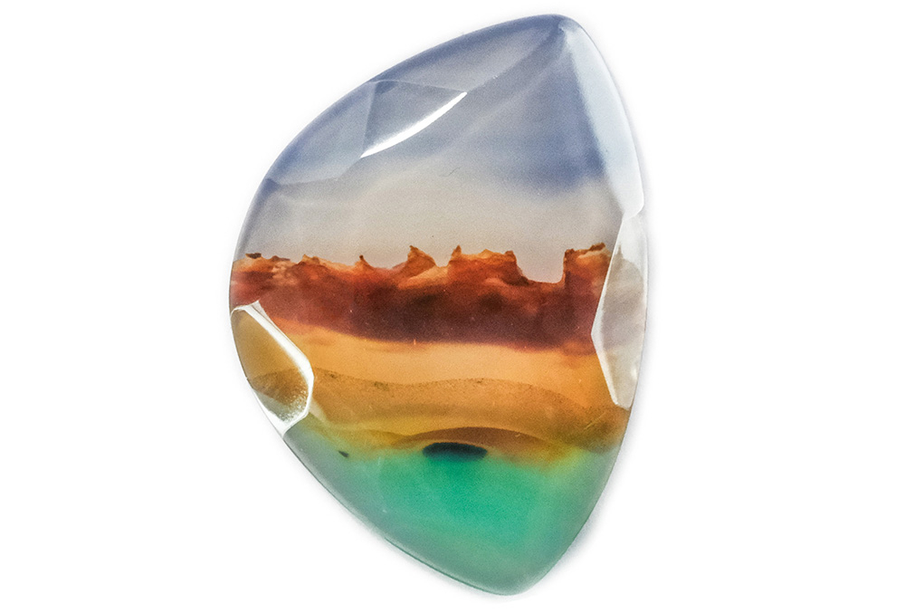 Agate paysage facettée 18x26mm