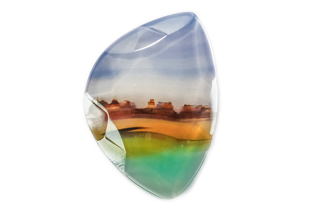 Agate paysage facettée 18x26mm