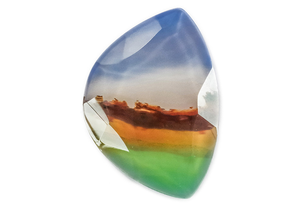 Agate paysage facettée 18x26mm